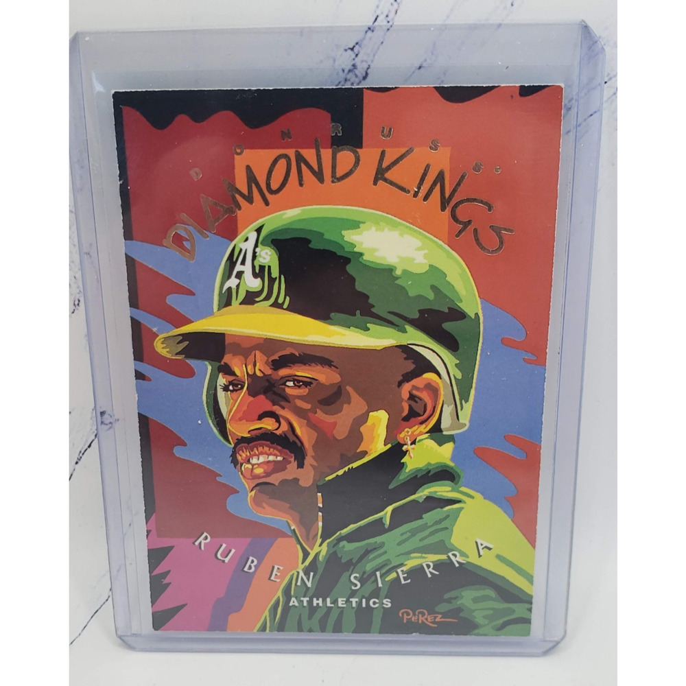 1995 Donruss Diamond Kings #5 Ruben Sierra Oakland A's Dick Perez Art